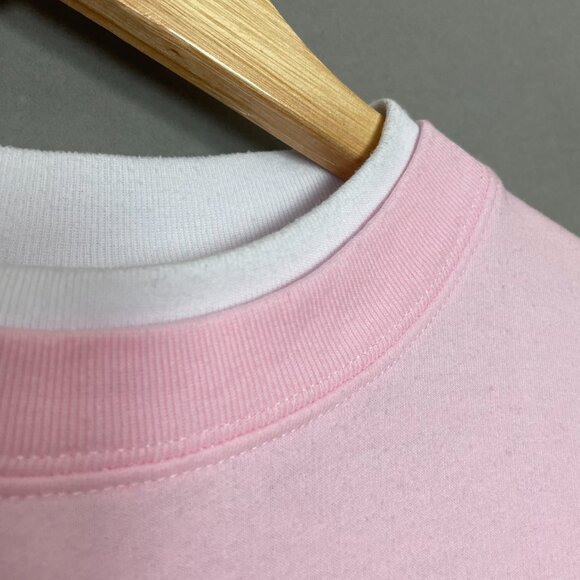 Christmas Sweatshirt Pink Embroidered Trees Women Size Small Festive Holiday Top - Picture 9 of 12